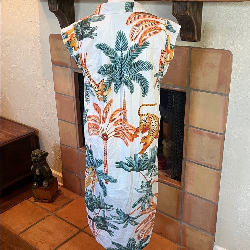 Anthropologie Maeve The Lillian Tropical Tiger Button Down Midi Dress, size M - Picture 7 of 14